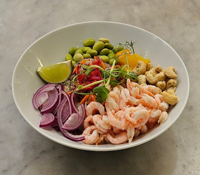 Asiatisk nudelsallad med räkor
